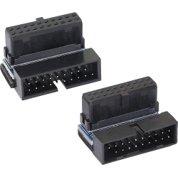 DOLAER Right Angled USB 3.0 20-Pin Male to Female Extension Adapter, G Desktop Motherboard 90 Degree Angled USB 3.0 19-Pin Motherboard Internal