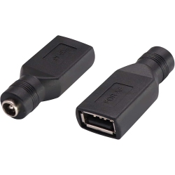 DOLAER A USB 2.0 A Female to Dc 5.5X2.1MM Dc Connector Charge Barrel Jack Power Adapter USB 5V Connector, (Max 2.5 Ampere Power Adapter) for Dc Or