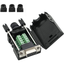 DOLAER Y Db9 Breakout Connector to Wiring Terminal Rs232 D-Sub Female Serial Adapters Port Breakout Board Solder-Free Module \w Case (Female