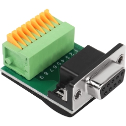 DOLAER Q Rs232 Db9 Quick Connect Solderless Adapter Db9 Female to 9 Pin Spring Terminal Crimp Connector, for Serial Communication Interface