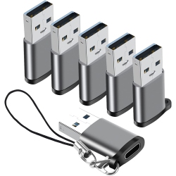 DOLAER USB to USB C Adapter 6 Pack, USB C to USB Adapter, USB C Female to USB Male Adapter, USB A to USB C, USB C Charger Converter Compatible \w Iphone