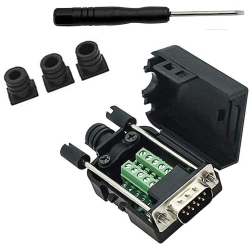 DOLAER S Db9 Breakout Connector to Wiring Solderless Terminal Rs232 D-Sub Male Serial Adapter 9Pin Port Breakout Board Rubber Core \w