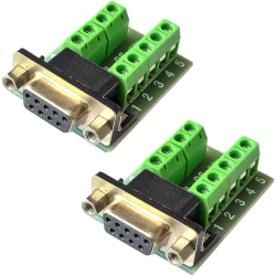DOLAER 2PCs Db9 Female Adapter Rs232 to Terminal Rs232 Serial to Terminal Db9 Connector Convert Adapter