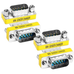 DOLAER M Db9 Gender Changer D-Sub 9 Pin Rs-232 Connector Serial Port Cable Coupler Adapter for Serial Applications-4PCs (Male to Male)