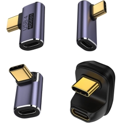 DOLAER A 4 Kinds Of USB C Adapters Kit, 24 Pins Type C Connector Support Thunderbolt 4/3, USB 4.0, Pd100W Quick Charge, 40GB/s Data Transfer, 8K Video