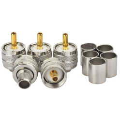 DOLAER Wlaniot Pl-259 Connectors Crimp Pl 259 Uhf Male Plug Rf Coaxial Connector for Lmr400 9913 Rg214 Rg213 Coax Cable 5PCs