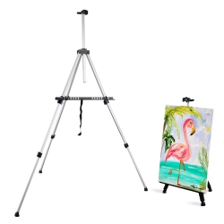 Portable Aluminum Tripod Art Easel, Adjustable Monopods for Poster Displaying Drawing and Painting