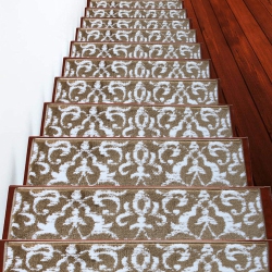 SUSSEXHOME Stair Treads - Carpet Strips for Indoor Stairs - Easy to Install With Double Adhesive Tape - Safe, 9" X 28" - 4-Pack - In Beige