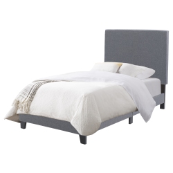 CORLIVING Juniper Fabric Upholstered Bed, Single In Grey