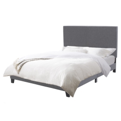 CORLIVING Juniper Fabric Upholstered Bed, Double In Grey