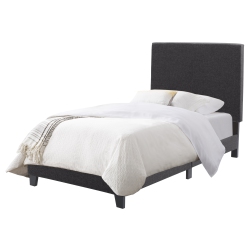 CORLIVING Juniper Fabric Upholstered Bed, Single In Charcoal