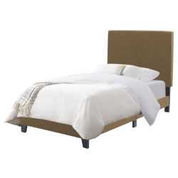 CORLIVING Juniper Fabric Upholstered Bed, Single