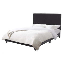CORLIVING Juniper Fabric Upholstered Bed, Double In Charcoal
