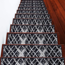 SUSSEXHOME Stair Treads - Carpet Strips for Indoor Stairs - Easy to Install With Double Adhesive Tape - Safe, 9" X 28" - 13-Pack - In Navy