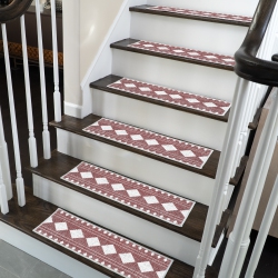 SUSSEXHOME Stair Treads - 70 % Cotton Carpet Strips for Indoor Stairs - Easy to Install With Double Adhesive Tape - Safe, 9" X 28" - 13-Pack -