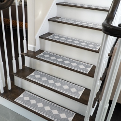 SUSSEXHOME Stair Treads - 70 % Cotton Carpet Strips for Indoor Stairs - Easy to Install With Double Adhesive Tape - Safe, 9" X 28" - 4-Pack -