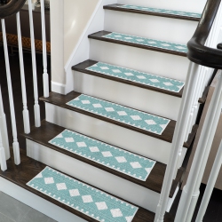 SUSSEXHOME Stair Treads - 70 % Cotton Carpet Strips for Indoor Stairs - Easy to Install With Double Adhesive Tape - Safe, 9" X 28" - 13-Pack -