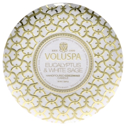 VOLUSPA 3 Wick Tin Candle - Eucalyptus And Sage By for Unisex - 12 OZ Candle In White