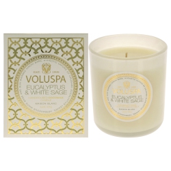 VOLUSPA Eucalyptus And Sage By for Unisex - 9.5 OZ Candle In White