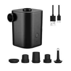 AXGEAR Wireless Portable Air Pump for Inflatable Rechargeable Air Mattress Pump With 5 Nozzles In Black