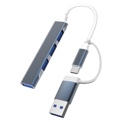 AXGEAR USB-C Type C to USB 3.0 4 Port Hub USB Adapter USB-C Aluminum Slim Thunderbolt USB