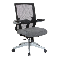OFFICE STAR Manager's Chair With Breathable Mesh Back And Fabric Seat In Charcoal