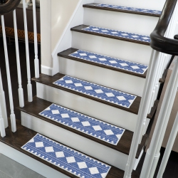 SUSSEXHOME Stair Treads - 70 % Cotton Carpet Strips for Indoor Stairs - Easy to Install With Double Adhesive Tape - Safe, 9" X 28" - 4-Pack -