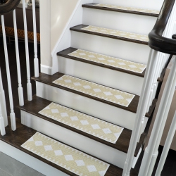 SUSSEXHOME Stair Treads - 70 % Cotton Carpet Strips for Indoor Stairs - Easy to Install With Double Adhesive Tape - Safe, 9" X 28" - 4-Pack -