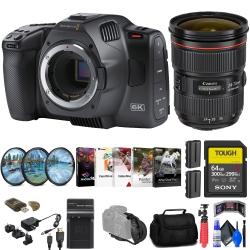 BLACKMAGIC Design Pocket Cinema Camera 6K G2 + Canon Ef 24-70MM Lens + More