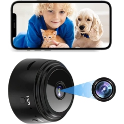 TEDLIN Mini Wifi Camera Wireless 1080P for Smart Home Security \w Live Video Phone App, Human & Pet Detection, Car Nanny Cam, Sound & Portable Baby