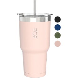 BOZ Stainless Steel Tumbler With Straw (30OZ) Bpa Free, Vacuum Double Wall Insulated (Pink)