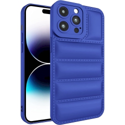TEDLIN Puffer Jacket Coat Design Soft Shockproof Case Cover for Apple Iphone 14 Pro Max (Blue)