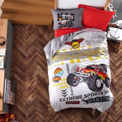 SUSSEXHOME Mud In Duvet Cover Set, Twin Size Duvet Cover, 1 Duvet Cover, 1 Fitted Sheet And 2 Pillowcases, Iron Safe, Hypoallergenic, Breathable