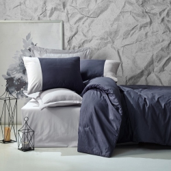 SUSSEXHOME Midnight Thoughts Duvet Cover Set Dark Blue, 1 Duvet Cover, 1 Fitted Sheet And 2 Pillowcases, Iron Safe, Hypoallergenic, Breathable