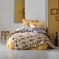 SUSSEXHOME Geometry Duvet Cover Set, Full Size, 1 Duvet Cover, 1 Fitted Sheet And 2 Pillowcases, Iron Safe, Hypoallergenic, Breathable Bedding Set