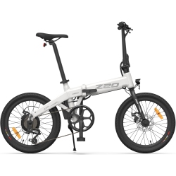 HIMO Z20 Folding E-Bike - White, Range Up to 80 Km, 6-Speed Shimano Transmission System, Removable 36V/10.5Ah Battery, 3 Level Pedal Assist HD Lcd