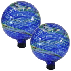 SUNNYDAZE DECOR Sunnydaze Northern Lights Glass Gazing Globe - 10 In - 2-Pack