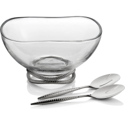 NAMBE - Braid Glass Salad Bowl With Server