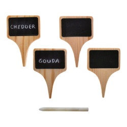 BEL-AIR - Wood Cheese Markers Set - 4PC +1 Chalk