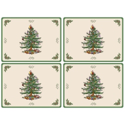 PIMPERNEL - Christmas Tree Mats 16X12" S/4