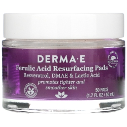 DERMA E , Ferulic Acid Resurfacing Pads, 50 Pads, 1.7 Fl OZ (50 Ml)