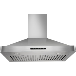 VESTA Milan 800Cfm Stainless Steel European Style Wall Mount Range Hood With Led Lights, Touch Screen, And Round Front Edges