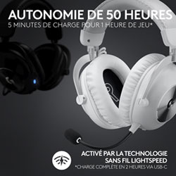 Logitech PRO X 2 LIGHTSPEED ホワイト Logitech PRO X 2 LIGHTSPEED White - Wireless Gaming Headset