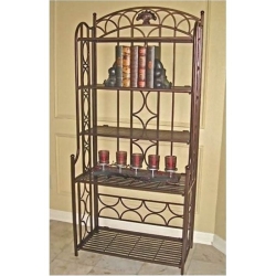 BOWERY HILL Iron Baker's Rack In Bronze