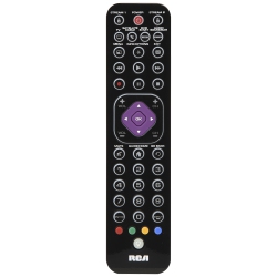 RCA 6 Device Ultra Thin Backlit Remote Control With Streaming Device Compatibility - In Black