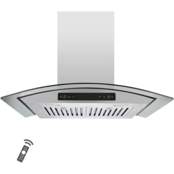VESTA Amsterdam 800Cfm 36’’ Stainless Steel Wall Mounted Range Hood \w Powerful Motor, Touch/gesture Control, 6’’ Top Vent, Baffle Filters