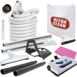 ULTRA CLEAN Central Vacuum Kit With Powerhead Hose And Tools, Fits All Brands Beam Electrolux Nutone Hayden (White, 35Ft Direct Connect)