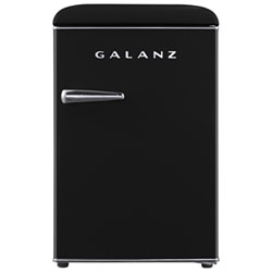 Galanz Retro 19" 2.5 Cu. Ft. Freestanding All-Fridge Refrigerator (GLR25MBKR10) - Vinyl Black