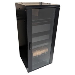 TECHCRAFT - 36U Audio Visual Cabinet, 23.6" Deep, Door With Lock, Assembled In Black