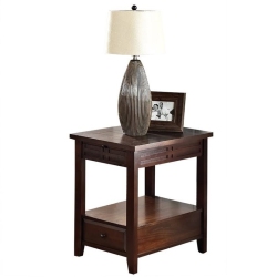 BOWERY HILL Chairside End Table In Distressed Walnut